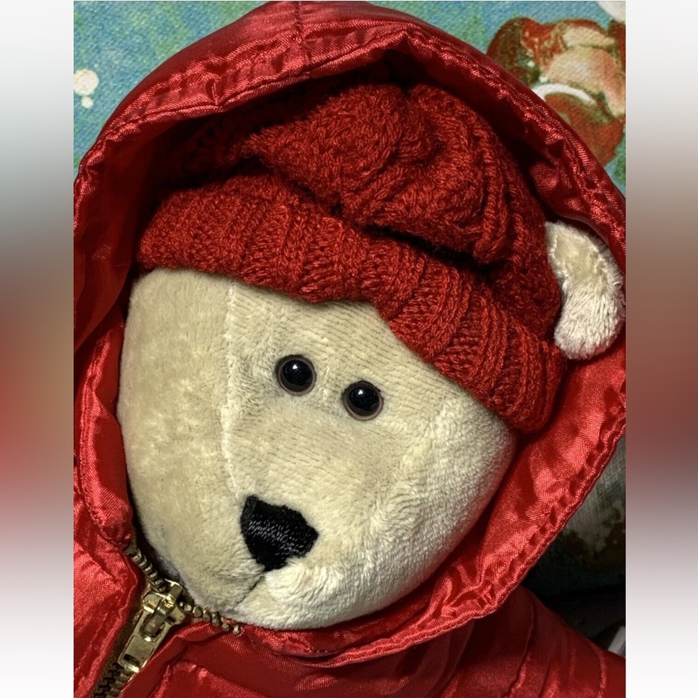 Starbucks Bearista Barista Bear Plush 2006 Puffer Coat Red Coffee Love 51st Ed - Picture 8 of 10